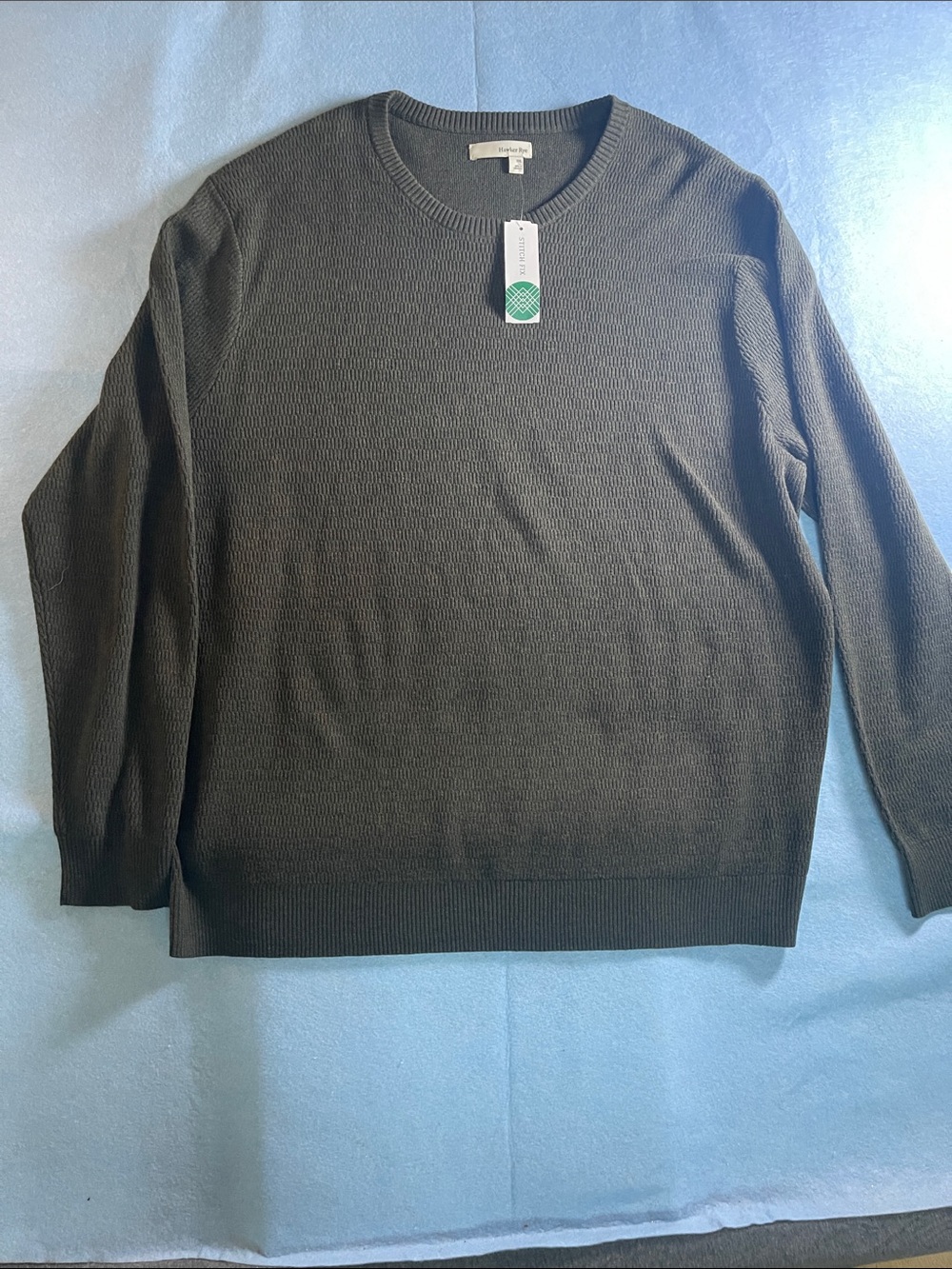 Men's Crewneck Sweater in Olive - Lightweight Knit